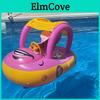 Baby Cartoon Inflatable Swimming Ring With Sunshade For Water Play And Recreational Activities