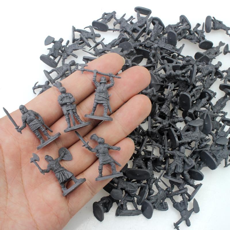 100 Stück/Set Antiker Soldat Miniatur Dekoratives Modell Party Treffen Dekoration Simulierter Schlachtfeld Mittelalter Ritter Stil TMZ