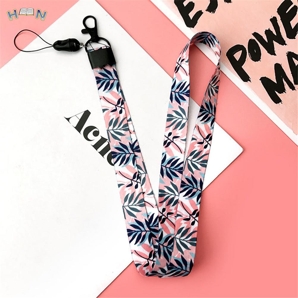 

Small Fresh Leaves Neck Strap Lanyards for keys ID Card Gym Mobile Phone Straps USB badge Holder DIY Phone Hang Rope Lanyard