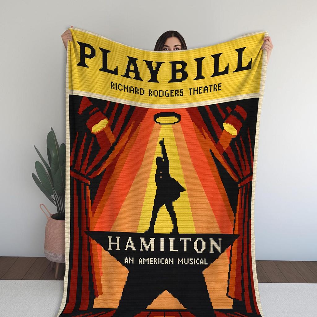 Broadway Crochet Blanket PATTERN: Musical Theater Star Silhouette (PDF Pattern)