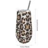 6oz Glänzender Diamant-Becher Bling Strass-Weinglas mit Strohhalm Edelstahl Isoliert Vakuum Champagnerbecher Tasse Eiform