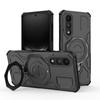 Oneplus Ace 5 Ultra/Nord 5 Magnetische Ring Hoesje 360° Draaibaar [Militaire Kwaliteit Valbescherming] + Metalen Plaatje voor MagSafe Telefoonhoesje
