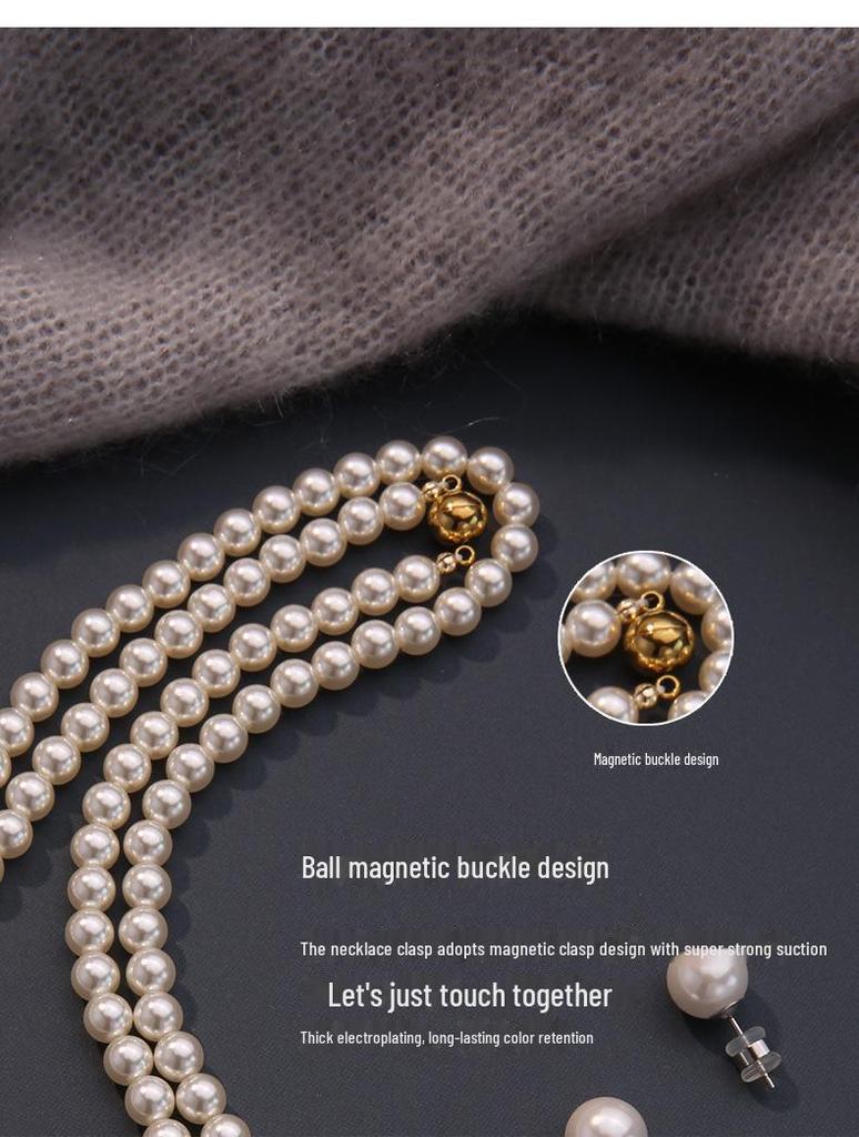 Shijia Pearl Necklace: Luxurious Retro Fall/Winter Beaded Jewelry for Women