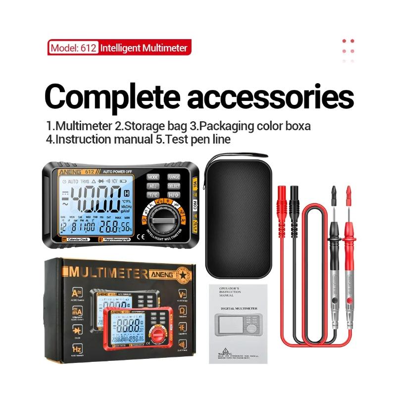 2026 Digital Multimeters 3 in1 ANENG 612 Smart Professional AC/DC Current Voltage Capacitance Measurement Multimetro Test Tools with Digital Display