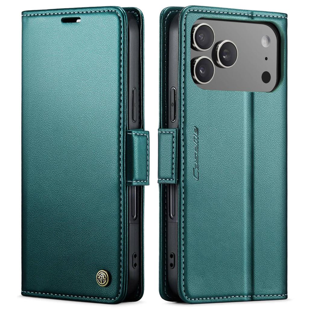 For iPhone 17 Pro Max 17 Air 17 Case With Card Holder, Wallet Case with RFID Blocking, Durable Leather Kickstand Magnetic Clasp