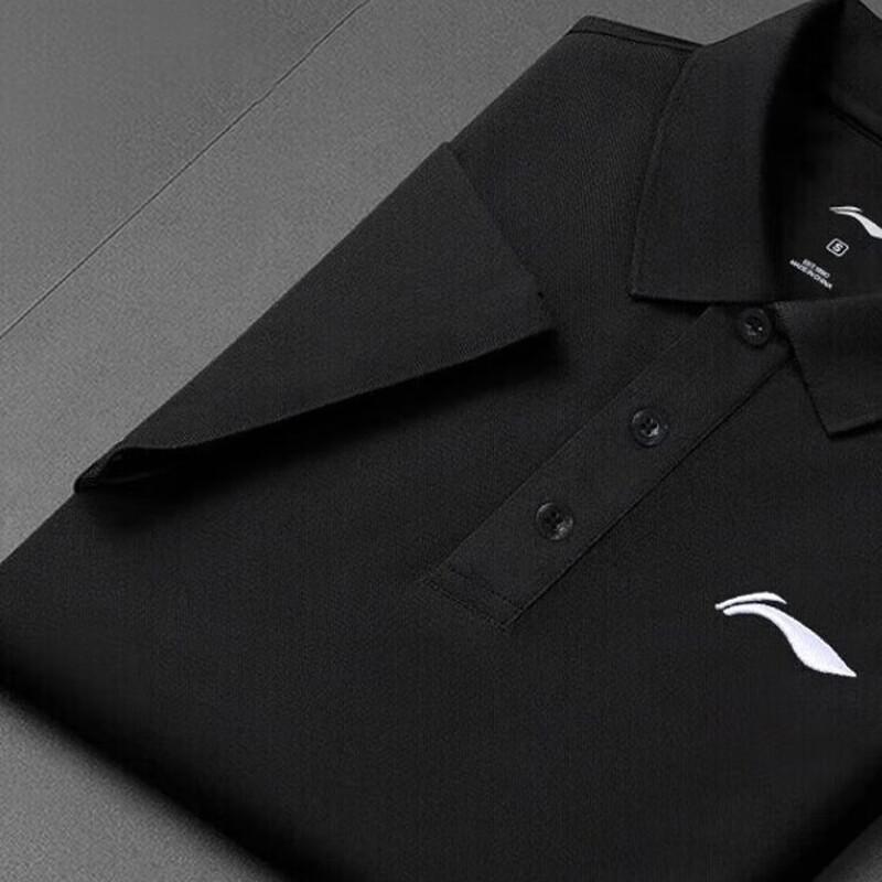 Li-Ning Women's Black Short-Sleeve Polo Shirt