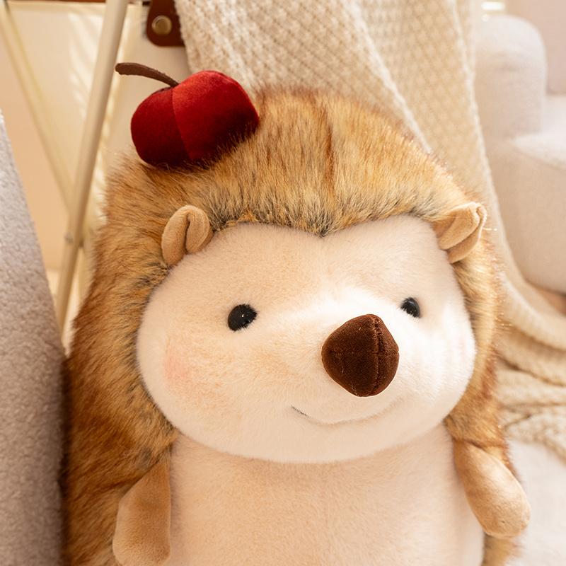 Cute Hedgehog Plush Toy Soft Stuffed Lifelike Hedgehog Doll Sleeping Companion Doll For Room Decor Birthday Gift