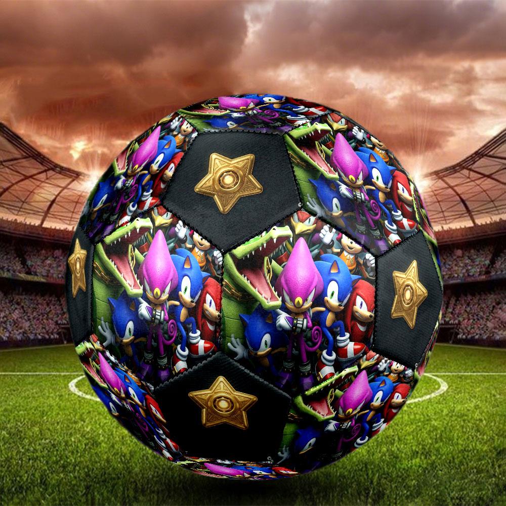 1pc Sonic the Hedgehog Soccer Ball Size 5 Indoor Soccer Ball Fashion Colorful Backyard Game - Great For Sports Fans Gift HE62