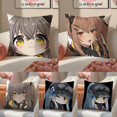 Copricuscino per cuscino Pillowcase Videogame Girls' Frontline Peluche Corto Cerniera Invisibile Copricuscino per Divano della Stanza