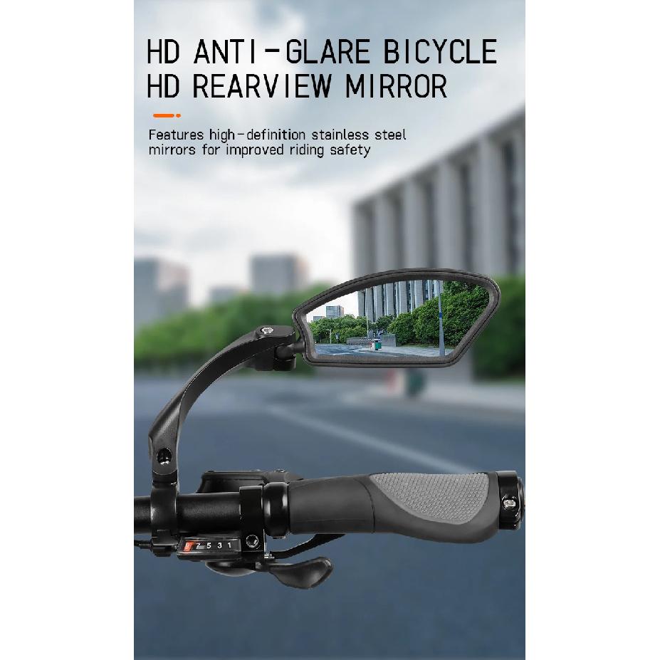 Stainless Steel HD Lens Bike Rear VIew Mirror 360° Rotatable MTB Rear Mirror Widen Big View Road Bicycle Mirror Bike Accessories