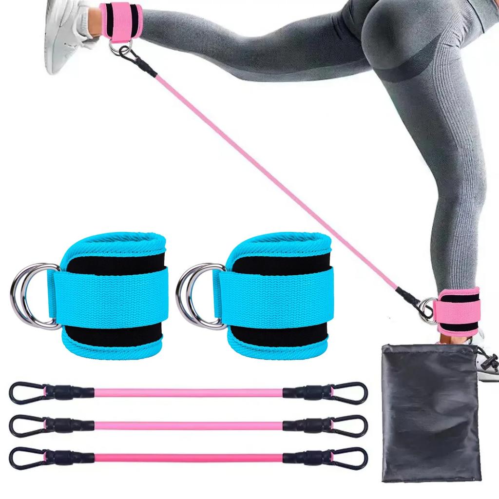 1 Zestaw Wyściełane Paski na Kostkę Paski na Kostkę do Maszyn Kablowych Podwójny D-Ring Fitness Mankiety na Kostkę do Treningów na Siłowni Zniżka Wyprosty Nóg