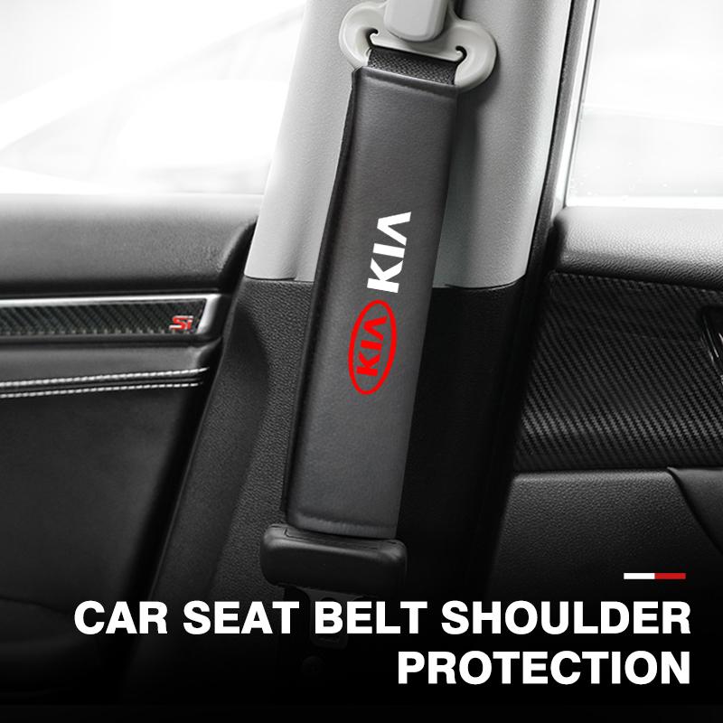 For KIA Car Seat Belt Leather Safety Shoulder Cover Protection Pad Ceed Sportage Rio K5 K2 Optima Cerato Venga Sedona