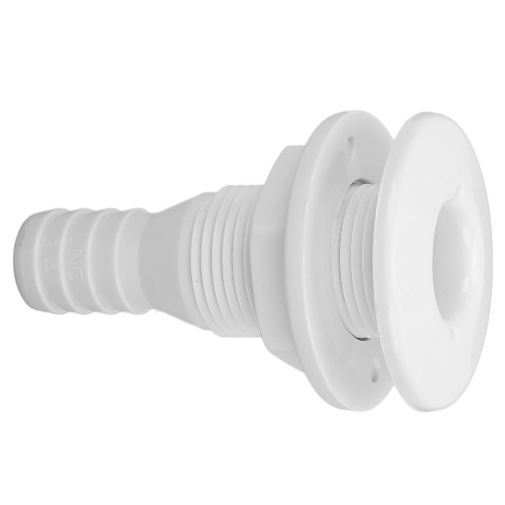 Boats Fitting Drain Scupper Thru Hull Fitting Boat Through Hull Connector 3/4in ABS Plastic Hose Coupling Drain Outlet Accessory