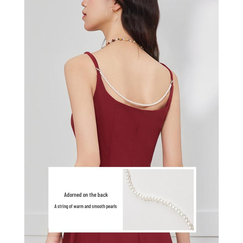 IEF 2026 Elegant French Style Cinched Waist Strappy Dress