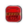 2Pcs Led Trailer Tail Lamp 4inch Square Brake Flowing Turn Signal Blinker License Plate Lamp 12V 24V for Truck Pickup Van 4x4
