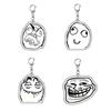 2Pcs Funny Troll Face Keychain Acrylic Comic Pendant Key Chain Car Key Ring Creative Backpack Decoration Accessories Fans Gifts