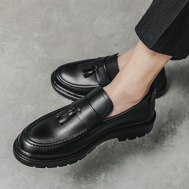 Autumn Youth British Style Casual Leather Shoes Hairstylist Nightclub Business Lazy Doudou Shoes