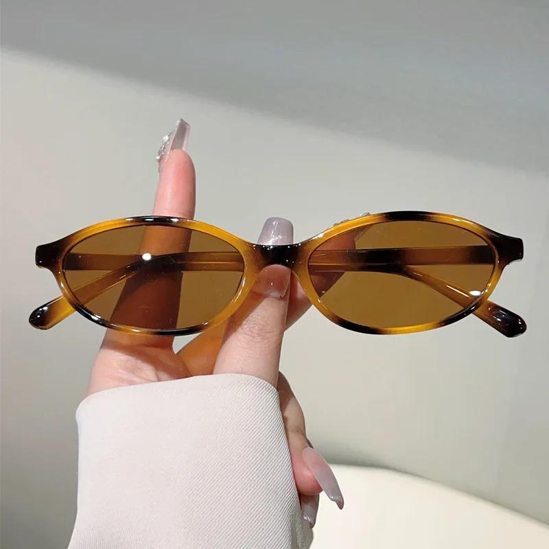 Small Frame Oval Sunglasses Women For Men New Vintage Sun Glasses Luxury Brand Designer Punk Popular Hip Hop Eyeglasses