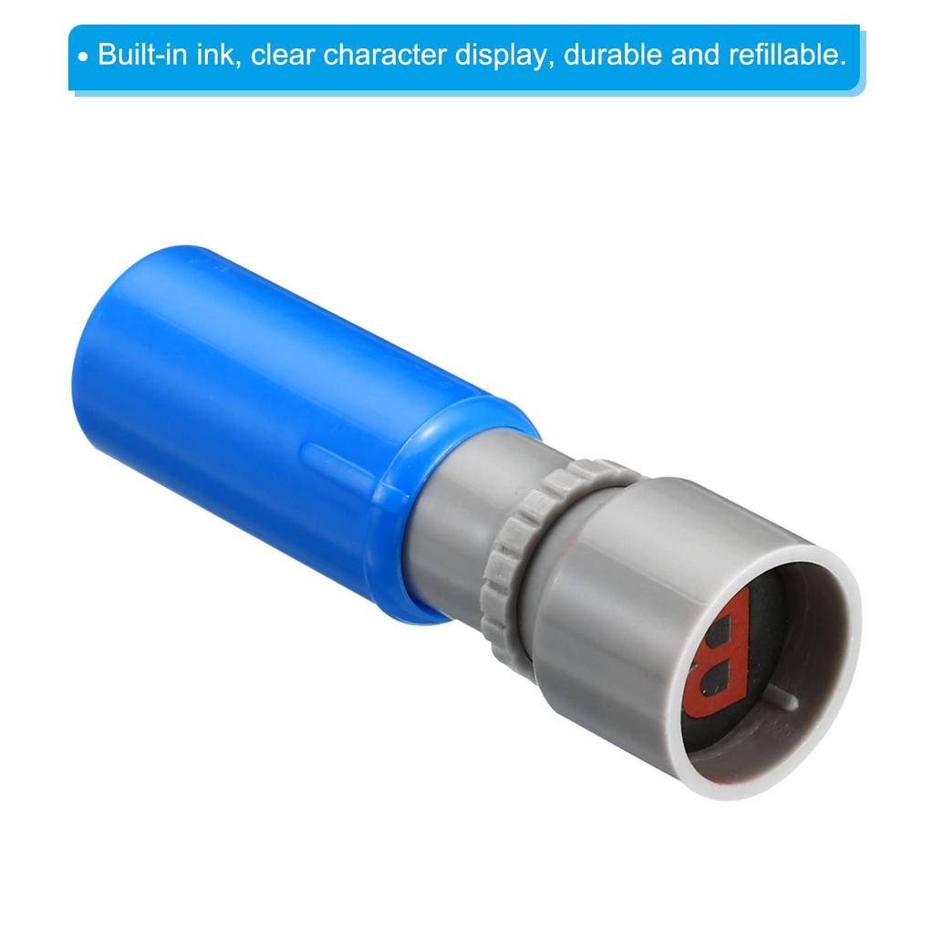 PATIKIL Letter Stamps Character B Plastic Small Alphabet Stamps Initial Stamps Mini Stamper Set for Classroom Scrapbooking Blue Shell Self-Inking