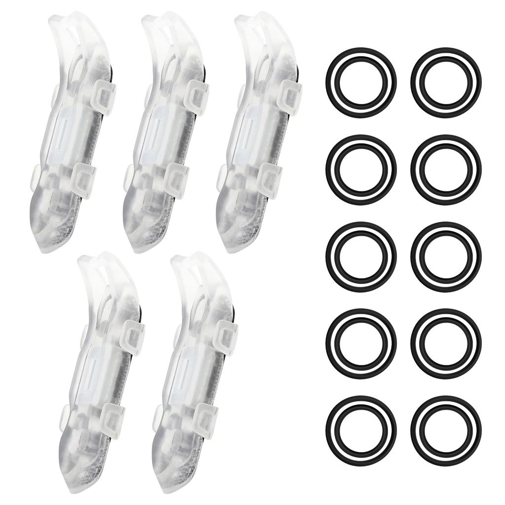 5 szt. Magnetyczny Uchwyt na Haczyk do Przynęty Wędkarskiej Uchwyt na Żyłkę z 2 Rozmiarami Gumowych Pierścieni do Wędkarstwa Morskiego i Słodkowodnego