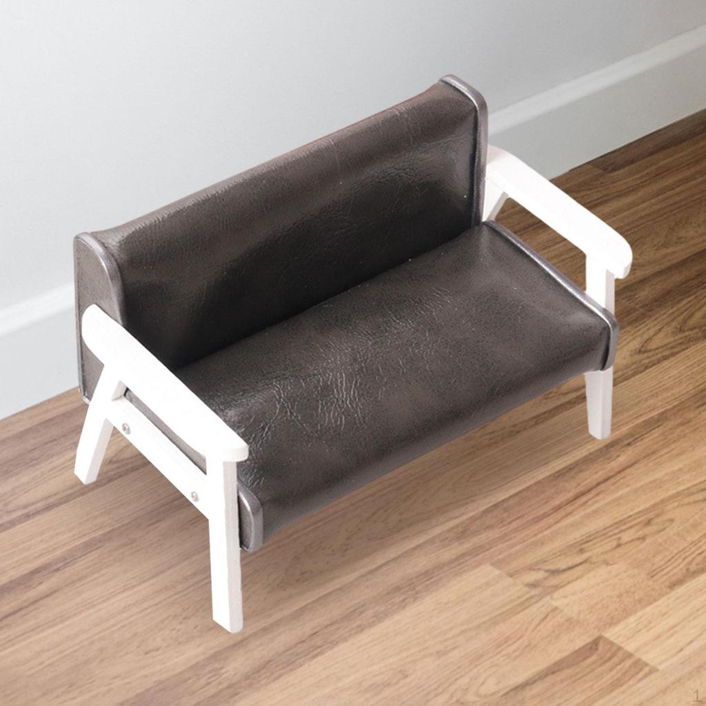 1:12 Scale Dollhouse Furniture, Miniature Sofa, Recliner, Accessories for Mini