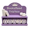 Books Read This Year Counter Visual Reading Recording Compact Plastic Book Tracker Bookshelf Decor for Present Violet