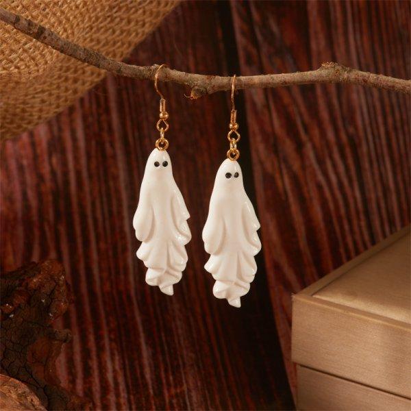 

Cute Halloween Ghost Drop Earrings for Women Girls Fashion Little Ghost Hoop Earring Party Festival All Saints Day Jewelry Gift