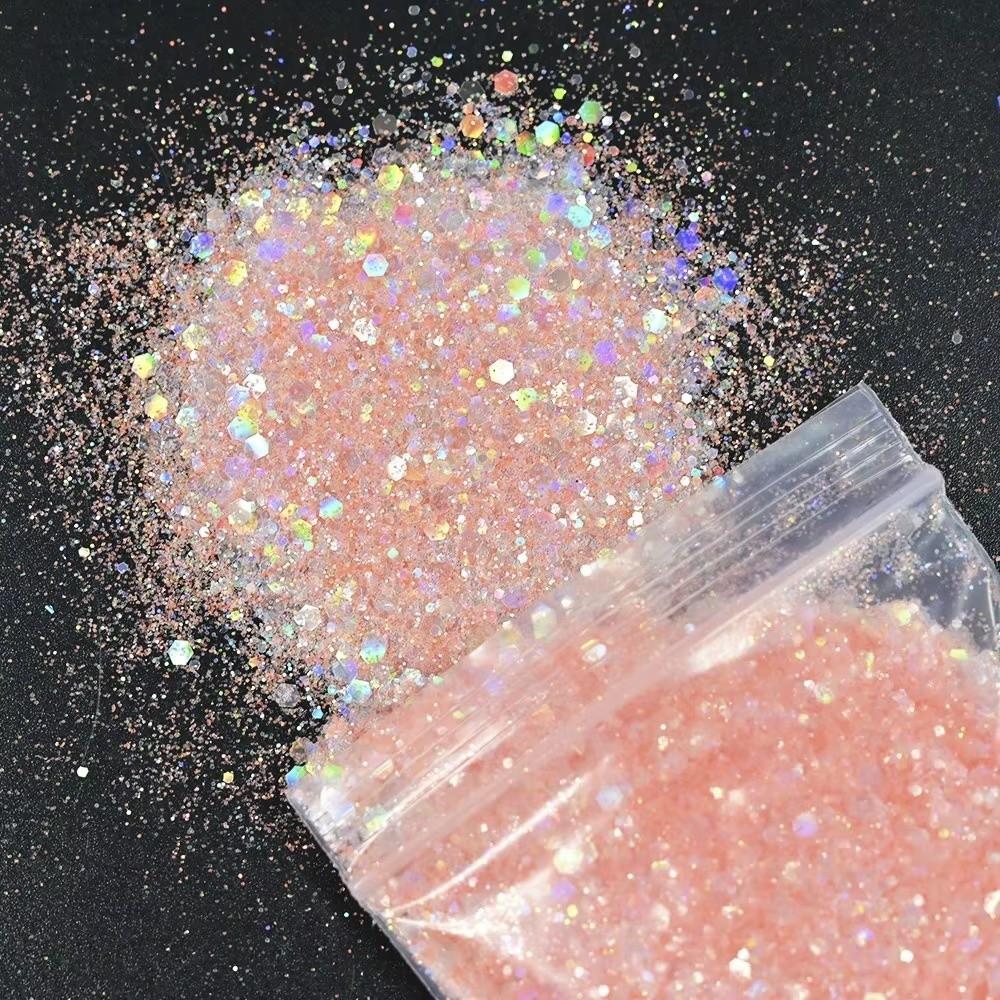 50G PET Nail Diamond Glitter Sequins Hexagon Holographic Glitter Glitter Powder Polish Decoration
