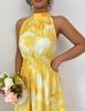 Women's Halter Neck Ruched Waist Sleeveless Ruffle Dress for Summer 2026