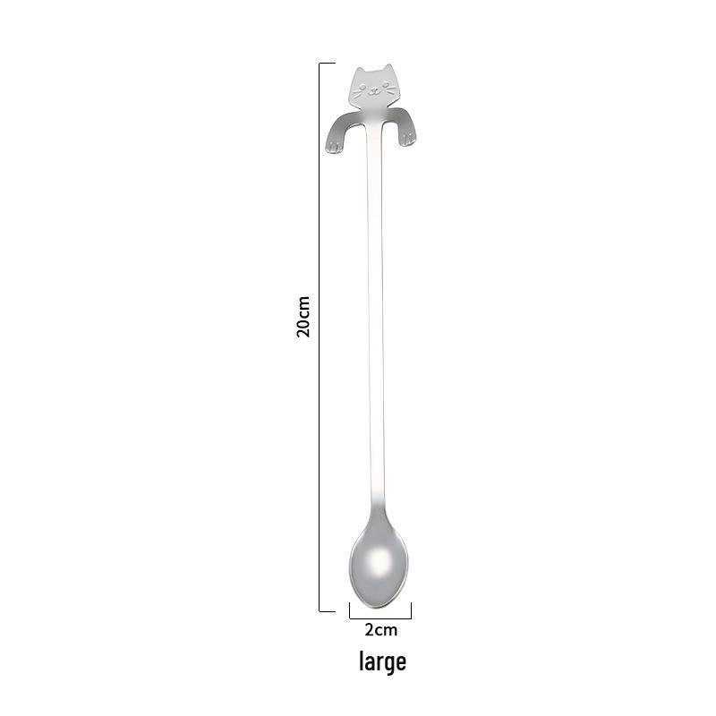 Creative Stainless Steel Cat Spoon - Cartoon Coffee & Stirring Spoon