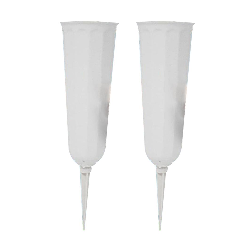 6Pcs Plastic Grave Vases with Spikes and Foam Inserts for Cemetery Decoration Flower Holder for Memorial and Funeral Use