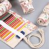 Pencil Roll Holder 36 Slots Canvas Large Capacity  Portable Pencil Wrap for Boys Girls