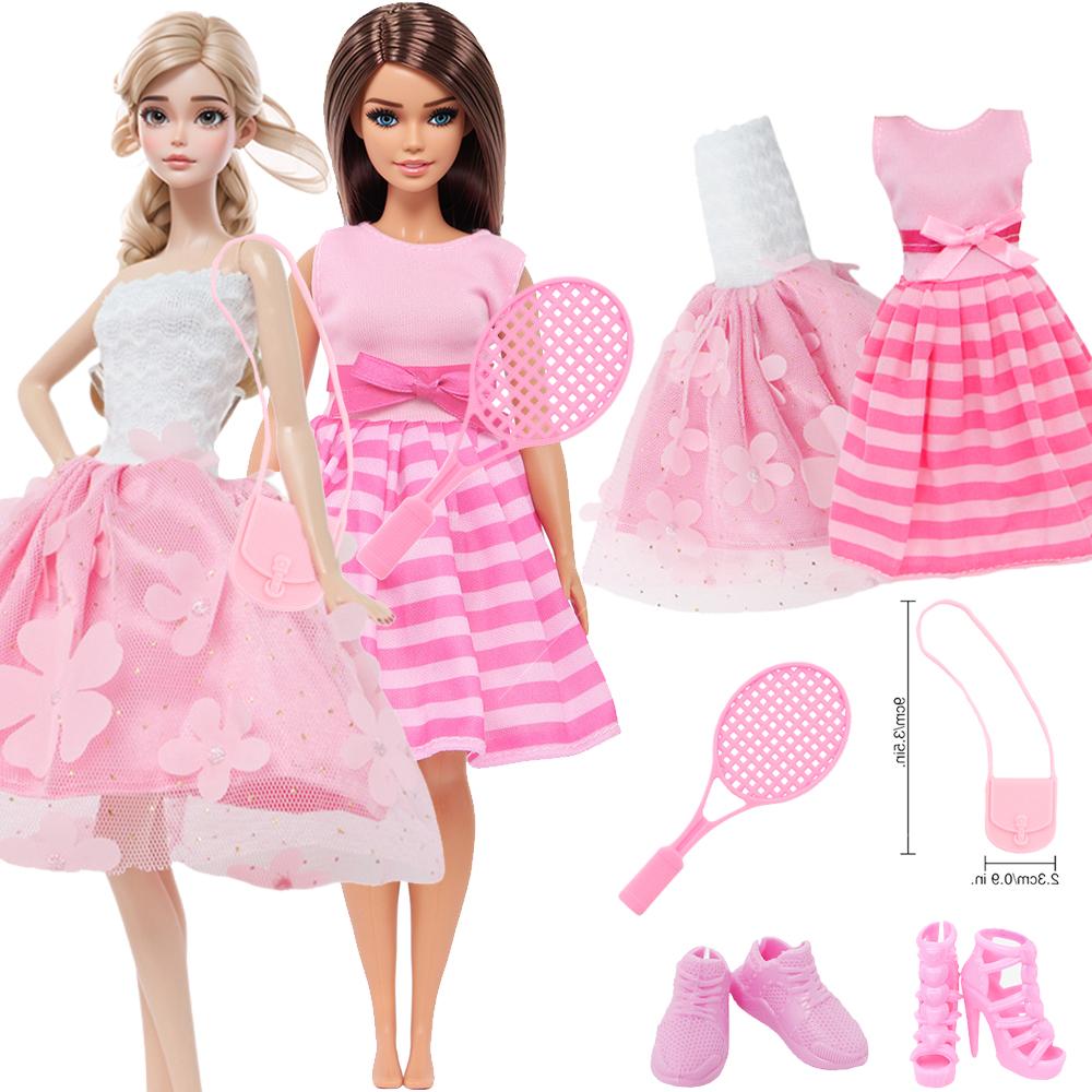 Pink Series Doll Clothes for 30cm Doll Princess Dress Outfits Shoes Necklace Bags Kids Accssories Toy Christmas Birthday Gift