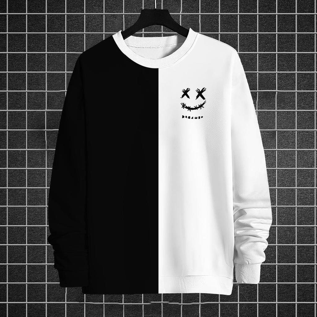 Funny Men's Sweatshirt Graphic Long Sleeve Tees Printing T-Shirts Autumn Casual Loose O-Neck Hoodies Oversized Men Clothing Tops