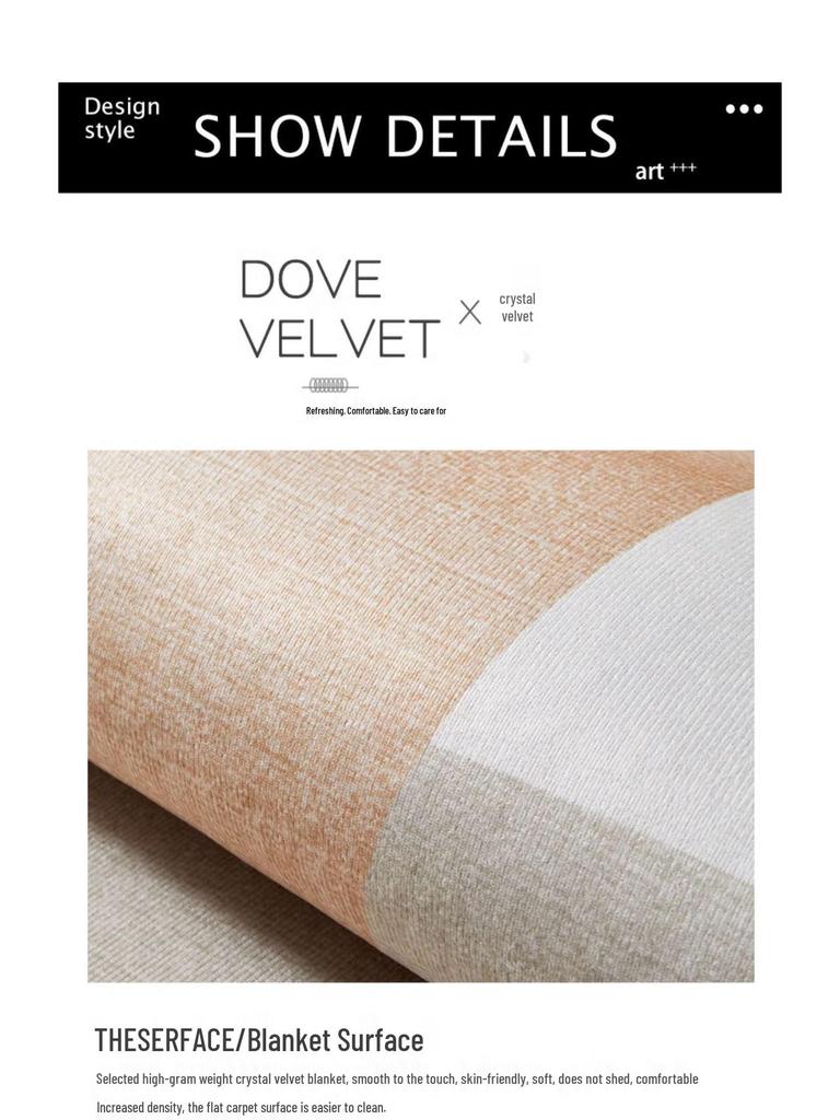 Cream-Style Luxury Carpet for Living Room: Elegant, Durable, and Easy-to-Clean Floor Mat.