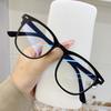 Transparente weiße Blaulichtschutzbrille, fertige Myopiebrille mit transparentem Rahmen, trendige und modische flache Brille, rosafarbene Gläser