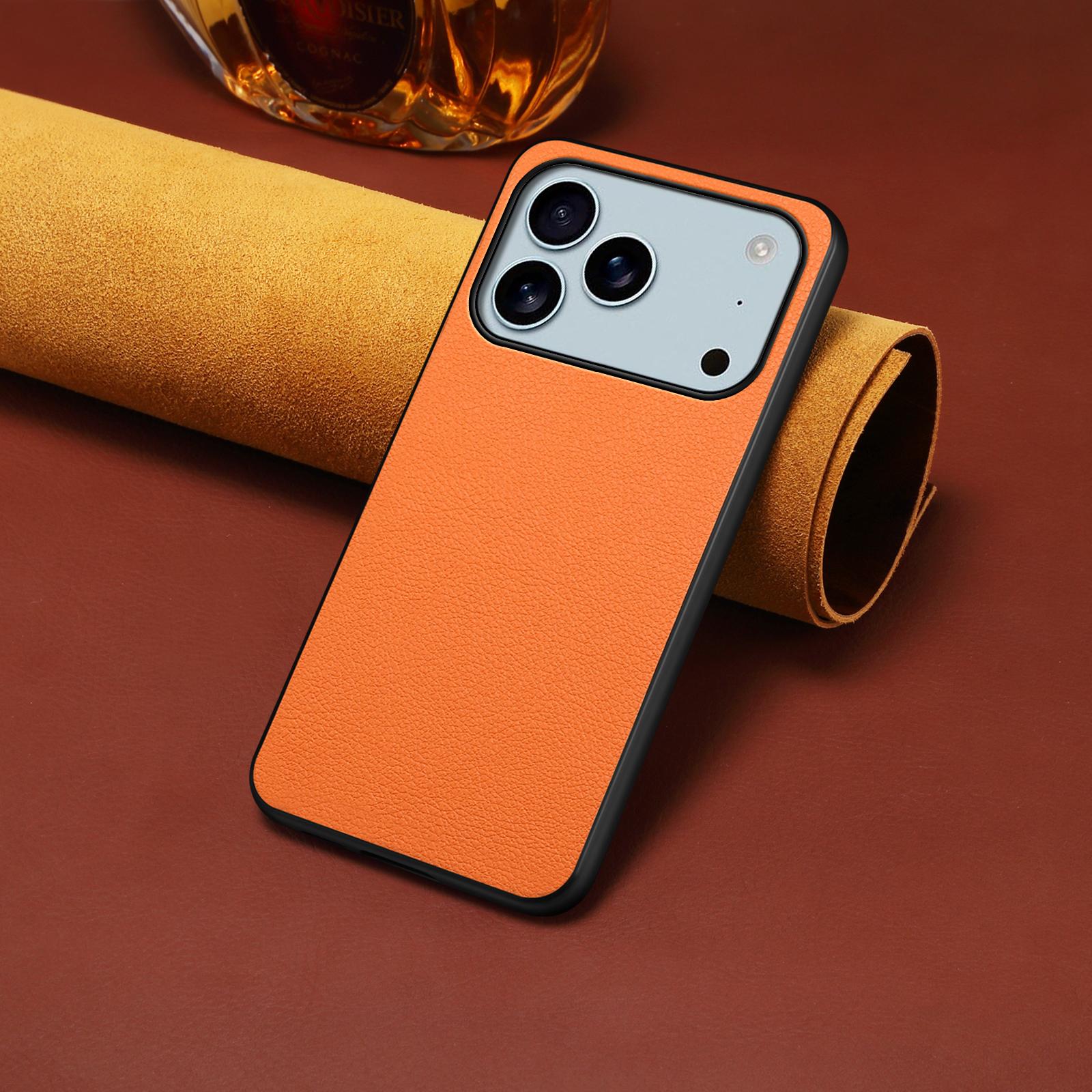 

EUCAGR For iPhone 17Air 17Pro Max Luxury PU Leather Phone Back Case Cover for iPhone 17 17Air 17 Pro Max Shockproof Bumper Coque For iPhone 17 оранжевый