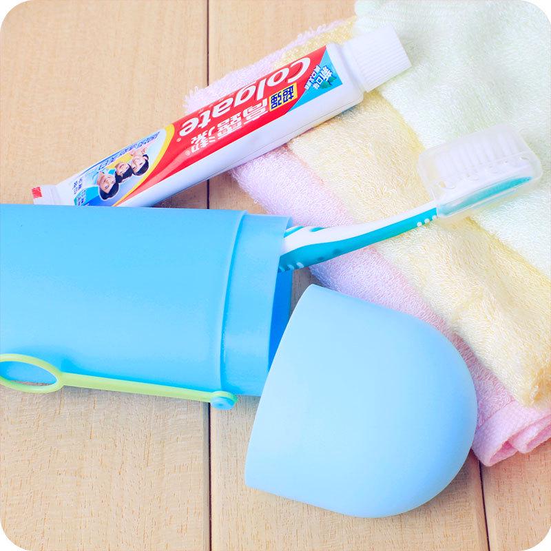 ETRAVEL: Compact Travel Toothbrush Head Box & Multifunctional Toothpaste Storage Cup