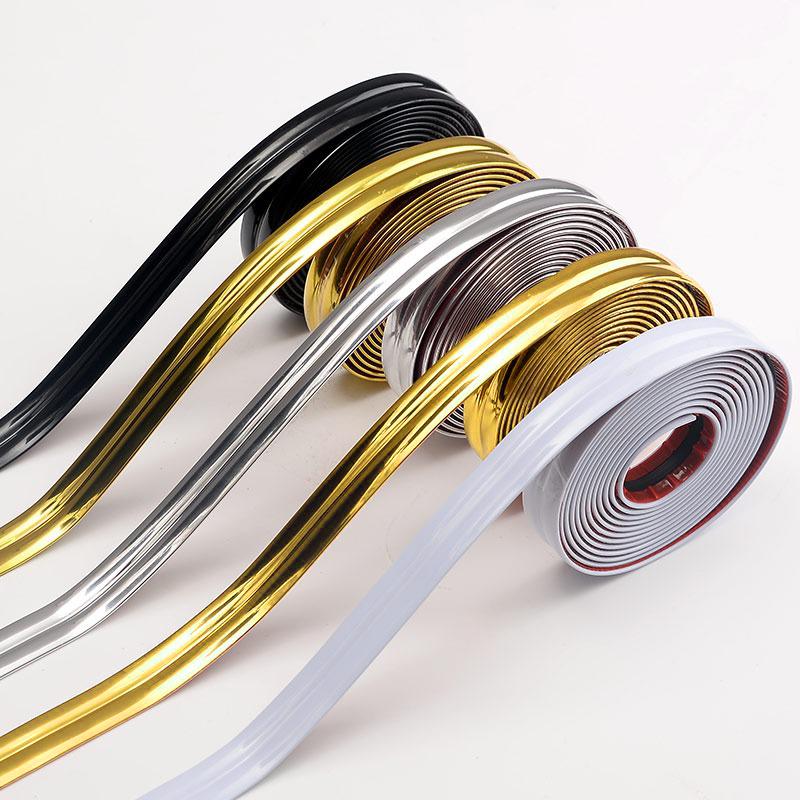 Curved Right Angle Edge/Corner Molding Trim Tape/Wall Edge Decorative Strip/Pvc Decoration Line/Self-Adhesive