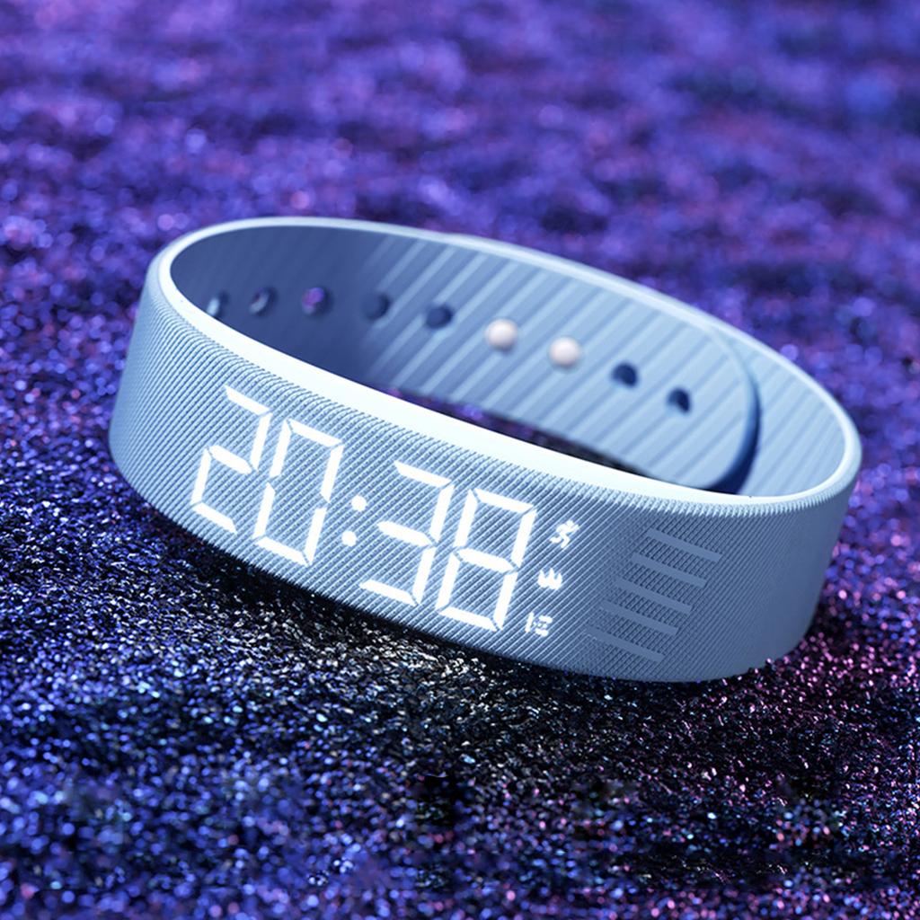 LED Digital Watch With Alarm Vibrating Alarm Clock Silent Vibration WakeUp Wristband Adjustable Smartwatch Wristband Clock