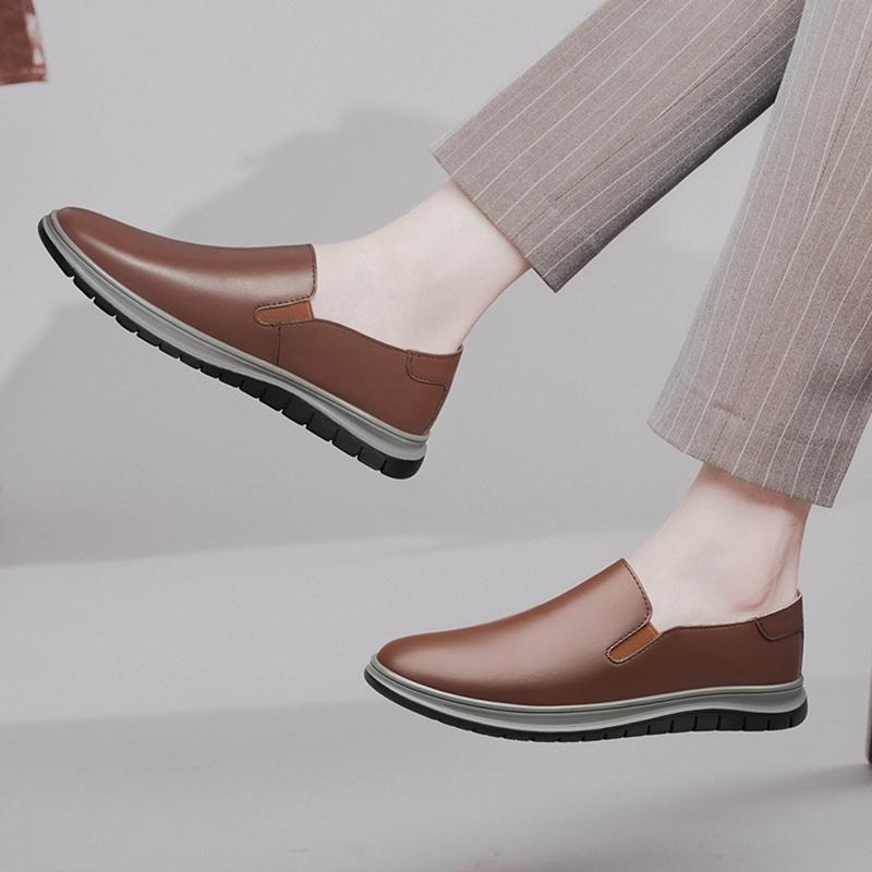 Fashion Luxury Brand Business Office Formal Shoes Fashion Korean Version Genuine Leather Men's Casual Shoes Comfortable Driving Loafers