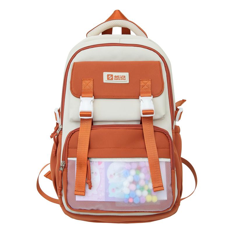 

Шкільний рюкзак у студентському стилі. Легкий декомпресійний рюкзак із захистом від хребта для дівчаток. помаранчевий