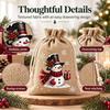 Small Fabric Gift Packaging Christmas Jute Burlap Bags, Drawstring Treat Candy Reusable Pouches Bag, Linen Pouch for Holiday Party Favors Storage