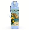 1PC Amalfi Coast Vintage Poster 750ml Color Plastic Sports Water Bottle Leakproof Flip Straw Lid For Sports Office Home Use