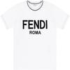Fendi T Shirts Women's White Crew Neck Moderate Straight Fit FS7254AC6BF0ZNM