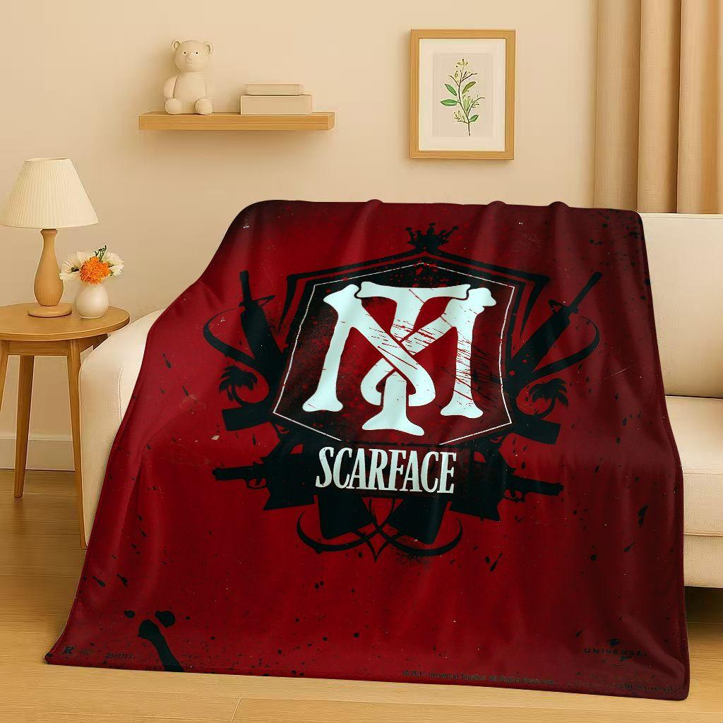 Classic Scarface Tony Gang Movie Flannel Blanket,Ultra Soft Plush Throw for Home Bedroom Bed Sofa Cover Office Picnic Kids Gift