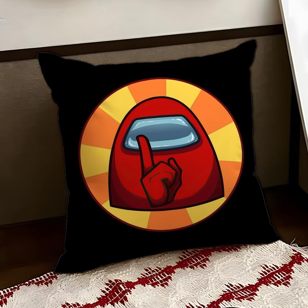 Cartoon AAmong us Cushion Cover Reversible Soft Durable Pillow Cover Home Car MultiScene Use for Daily Comfort