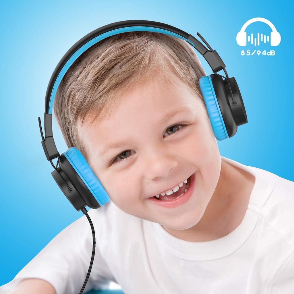 Kids Headphones, Headphones, 85dB/94dB Volume Limited, Wired Headphones with Mic, Sharing Function, Adjustable Toddler Headphones for School/Tablet/PC