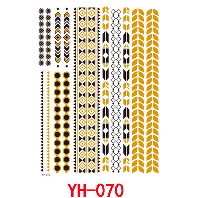 Bronzing Tattoo Sticker, Metal Waterproof Tattoo Sticker, Tattoo
