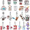 925 Sterling Silver Kaffekoppsberlocker för DIY-smyckestillverkning Damarmband Halsband Hänge Fint Smycke Gåva